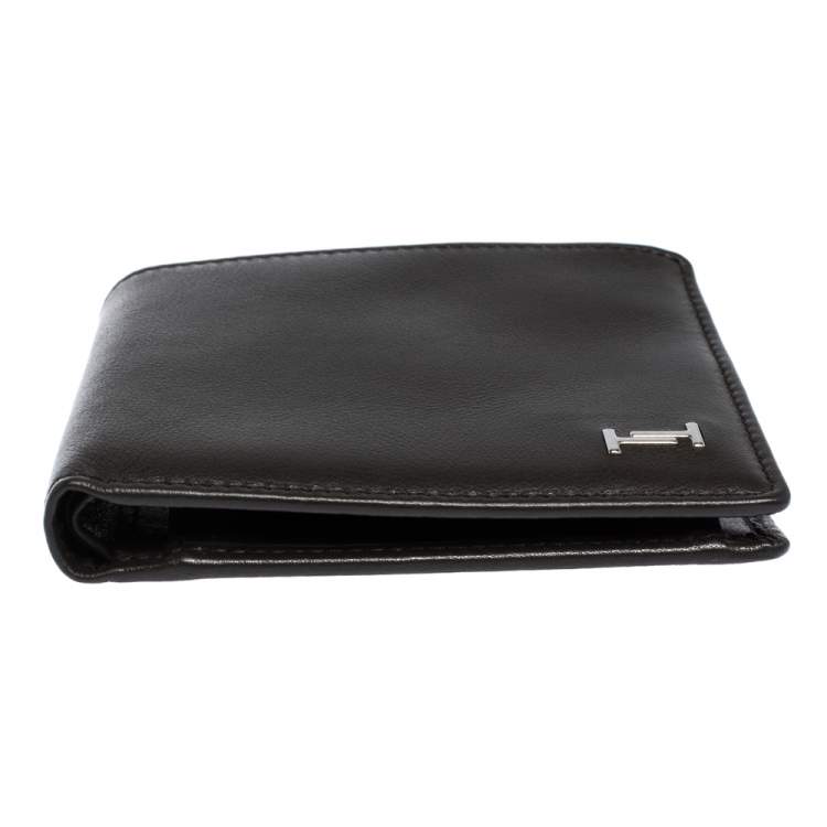 Pre Owned Tod's Dark Brown Leather Double T Bifold Wallet