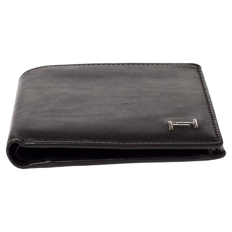 Pre Owned Tod's Dark Brown Leather Double T Bifold Wallet