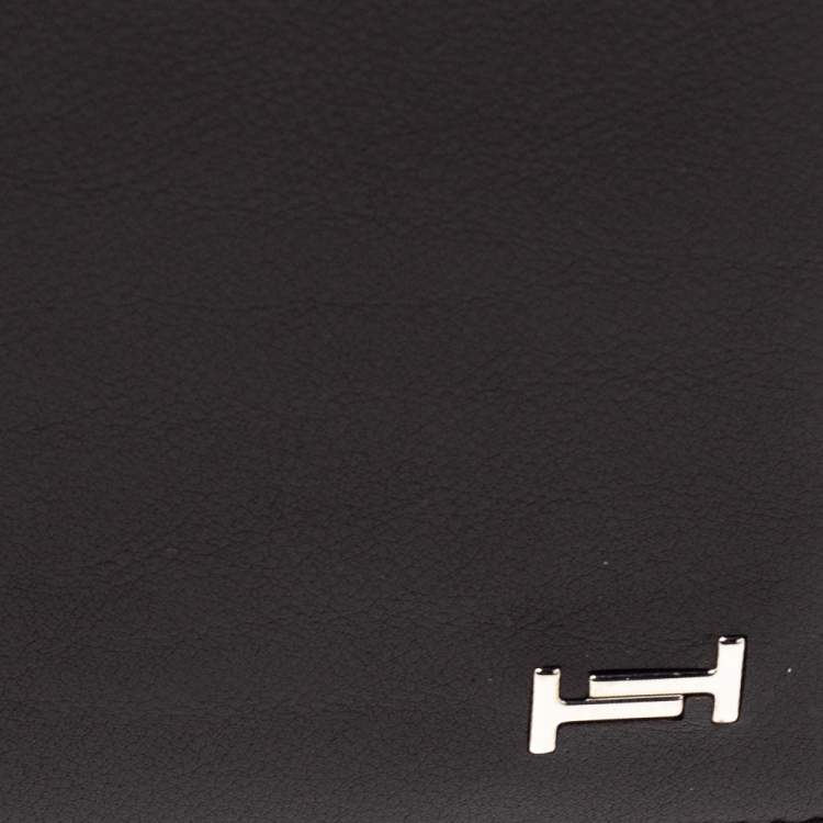Pre Owned Tod's Dark Brown Leather Double T Bifold Wallet