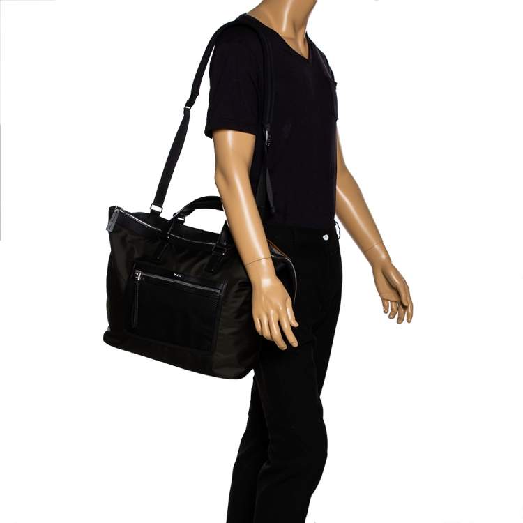 Pre Owned Tod's Dark Green Nylon and Mesh Tote