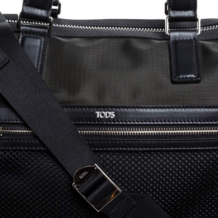 Pre Owned Tod's Dark Green Nylon and Mesh Tote