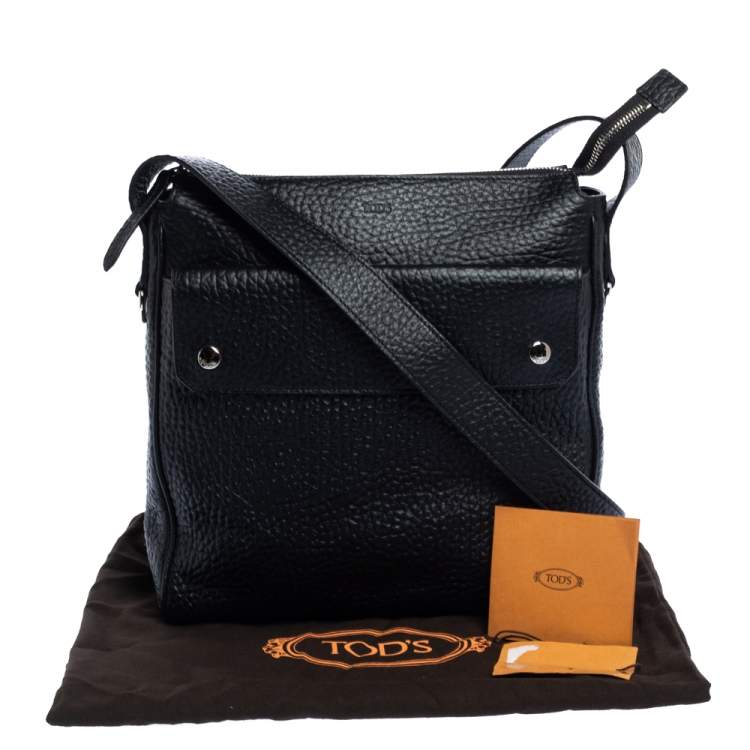 Pre Owned Tod's Black Leather Messenger Bag