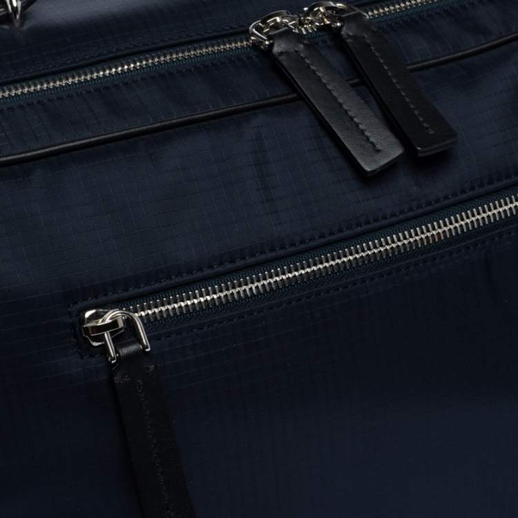 Pre Owned Tod's Navy Blue Nylon Zip Convertible Briefcase/Backpack
