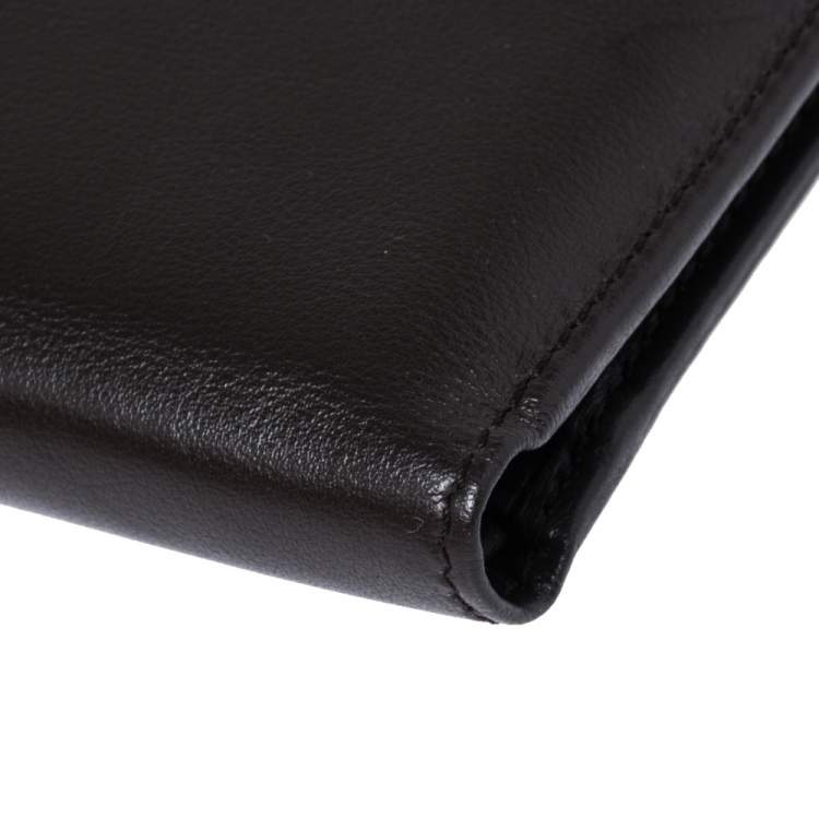 Pre Owned Tod's Dark Brown Leather Double T Bifold Wallet