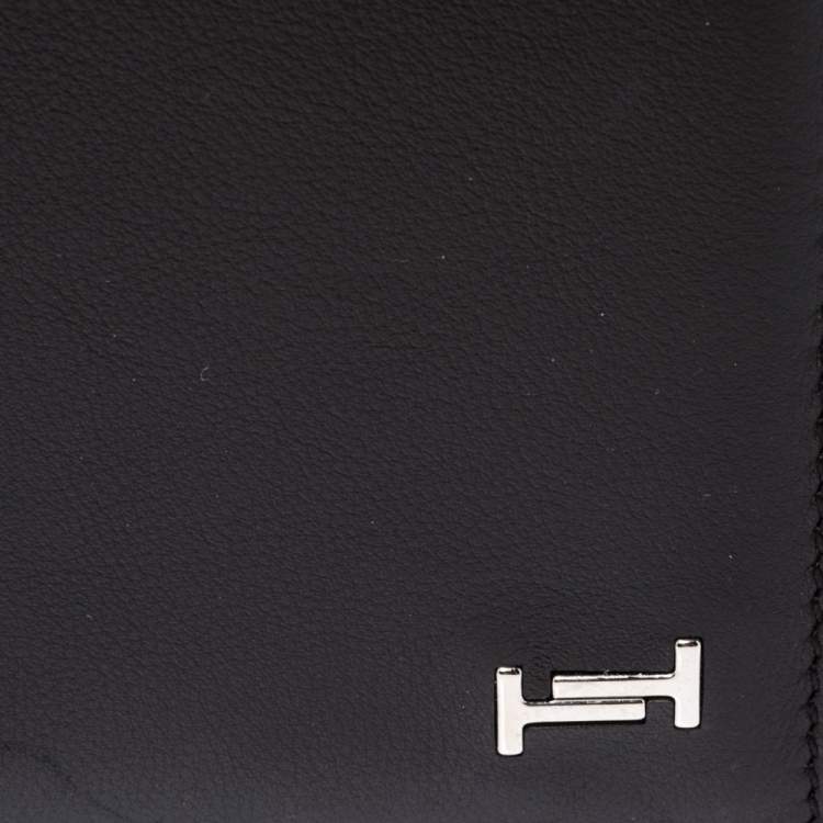 Pre Owned Tod's Dark Brown Leather Double T Bifold Wallet