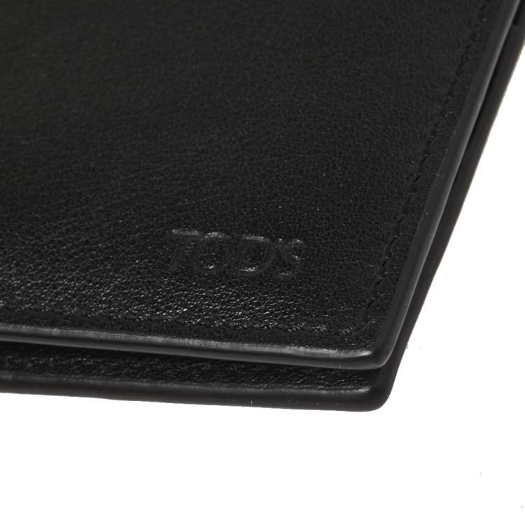 Pre Owned Tod's Black/Yellow Leather Bifold Wallet