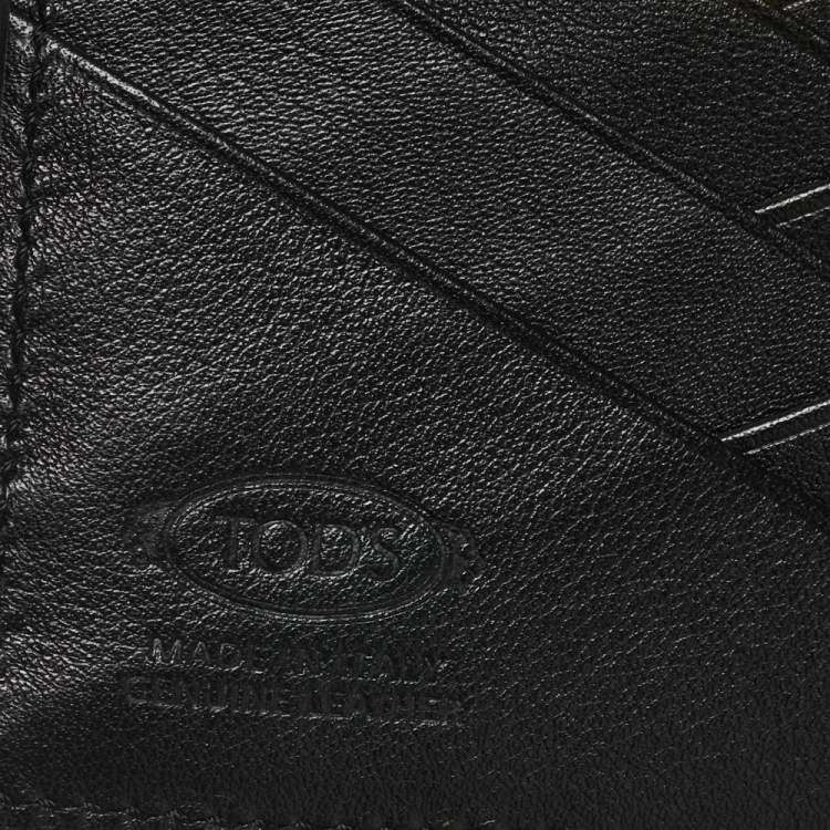 Pre Owned Tod's Black/Yellow Leather Bifold Wallet