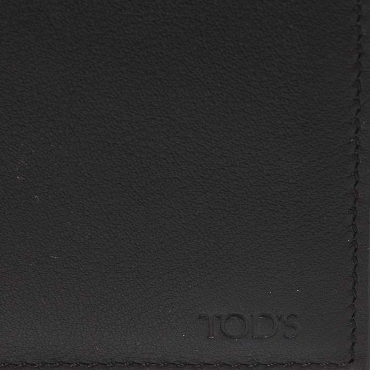 Pre Owned Tod's Black/Yellow Leather Bifold Wallet