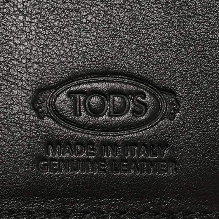 Pre Owned Tod's Black Croc Embossed and Leather Bifold Wallet 