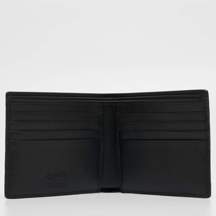 Pre Owned Tod's Black Croc Embossed and Leather Bifold Wallet 