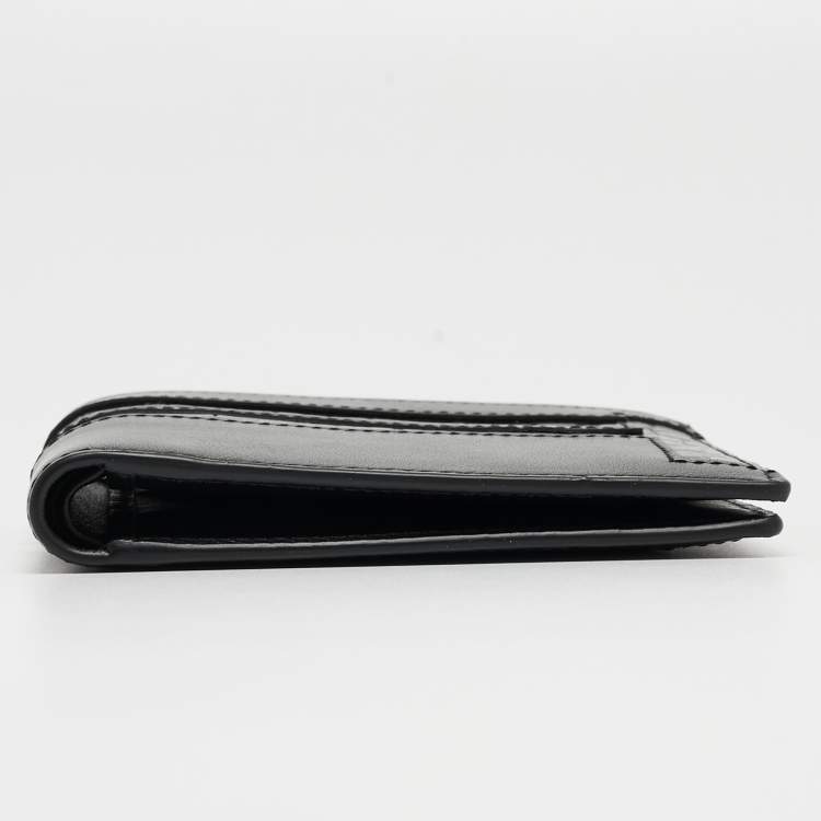 Pre Owned Tod's Black Croc Embossed and Leather Bifold Wallet 