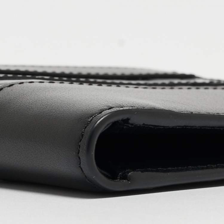 Pre Owned Tod's Black Croc Embossed and Leather Bifold Wallet 