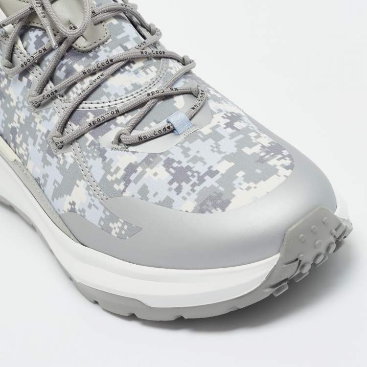 Pre Owned  Tod's Grey Camouflage Print Fabric No Code J Sneakers Size 41.5