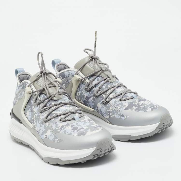 Pre Owned  Tod's Grey Camouflage Print Fabric No Code J Sneakers Size 41.5