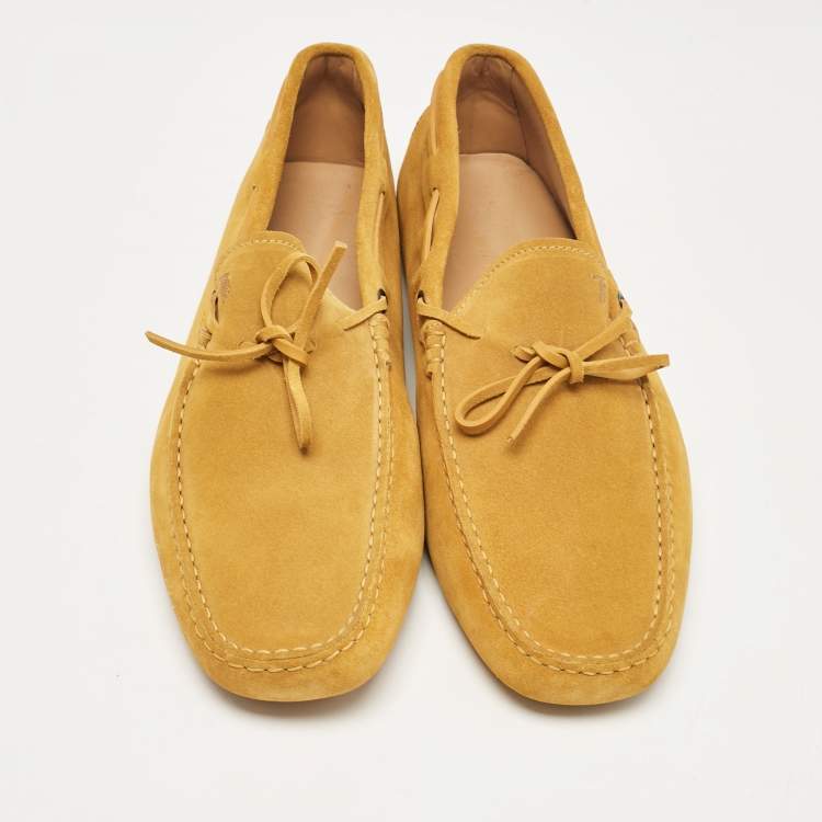Pre Owned Tod's Brown Suede Gommino Driver Loafers Size 44.5