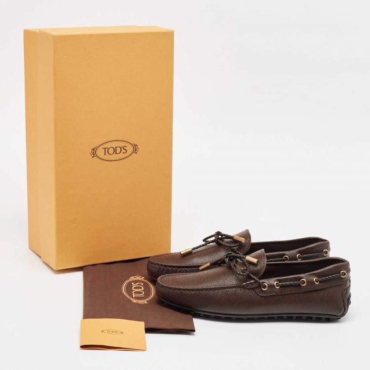 Pre Owned Tod's Brown Leather Lace Up Loafer Size 39.5