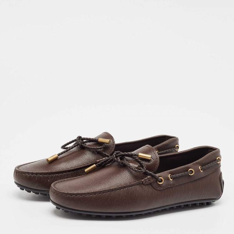Pre Owned Tod's Brown Leather Lace Up Loafer Size 39.5