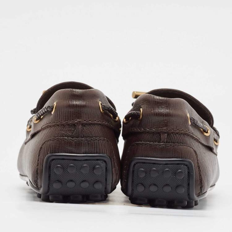 Pre Owned Tod's Brown Leather Lace Up Loafer Size 39.5