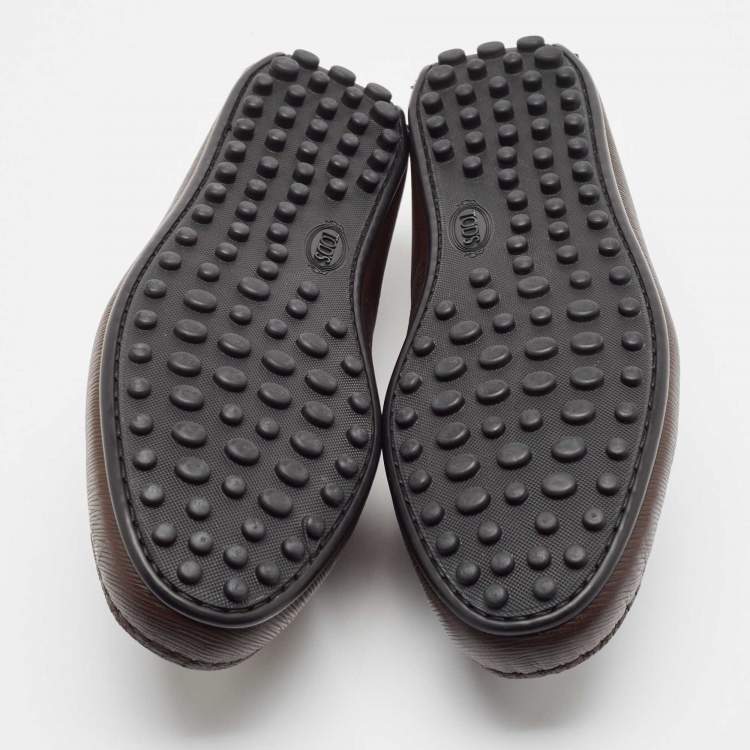 Pre Owned Tod's Brown Leather Lace Up Loafer Size 39.5