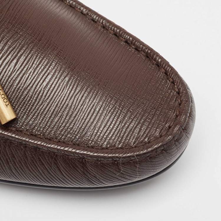 Pre Owned Tod's Brown Leather Lace Up Loafer Size 39.5
