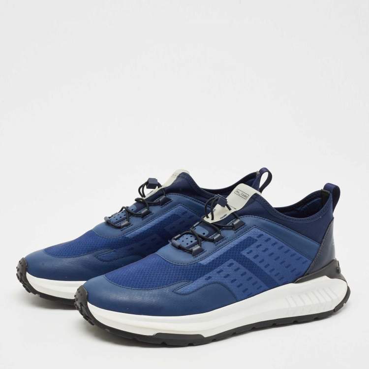 Pre Owned Tod's Blue Mesh and Fabric No_Code J Sneakers Size 42