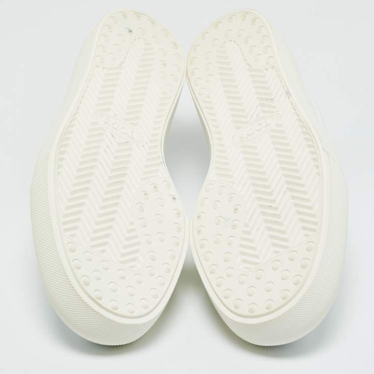 Pre Owned Tod's White Leather Slip On Sneakers Size 41.5
