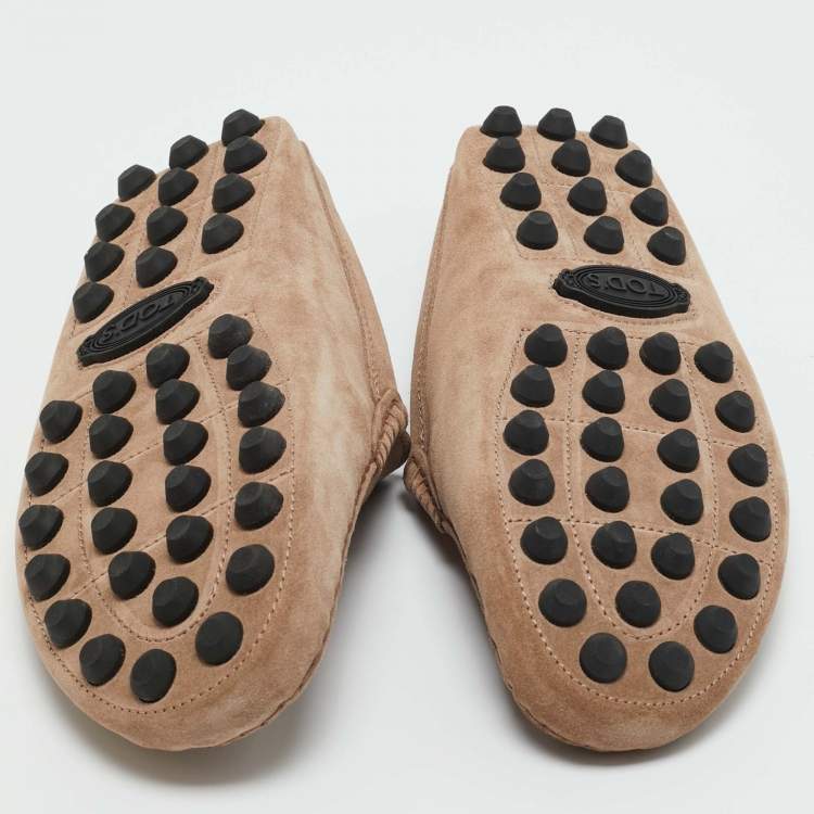 Pre Owned Tod's Brown Suede Gommini Mules Size 40.5