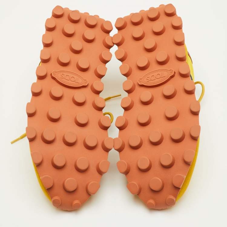 Pre Owned Tod's Size 41.5 Multicolor Fabric, Leather and Suede Low Top Sneakers