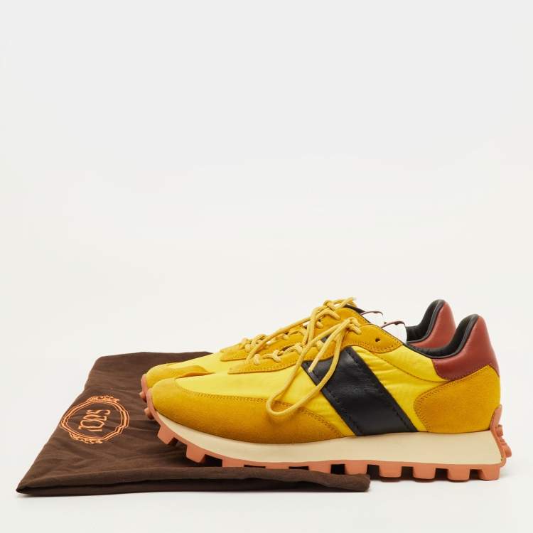 Pre Owned Tod's Size 41.5 Multicolor Fabric, Leather and Suede Low Top Sneakers