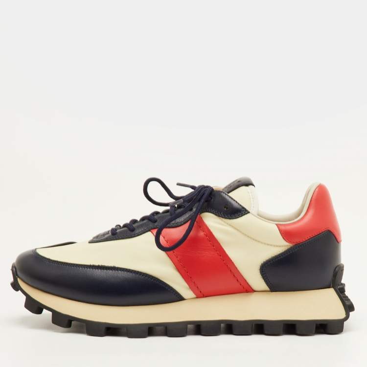 Pre Owned Tod's Size 41.5 Multicolor Fabric, Leather and Suede Low Top Sneakers