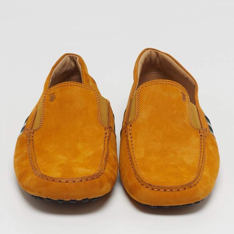 Pre Owned Tod's Size 41 Tan Nubuck Leather Driver Slip On Loafers
