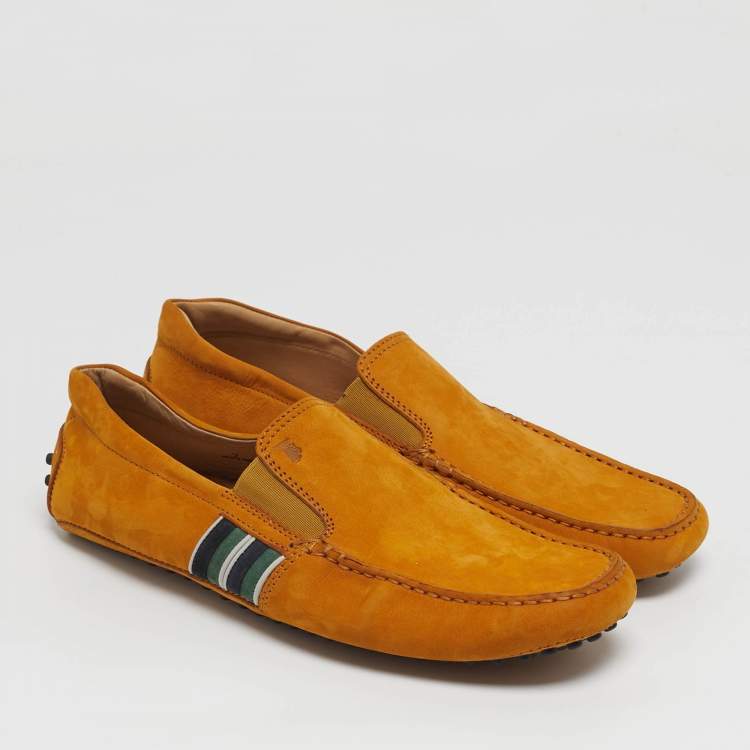 Pre Owned Tod's Size 41 Tan Nubuck Leather Driver Slip On Loafers