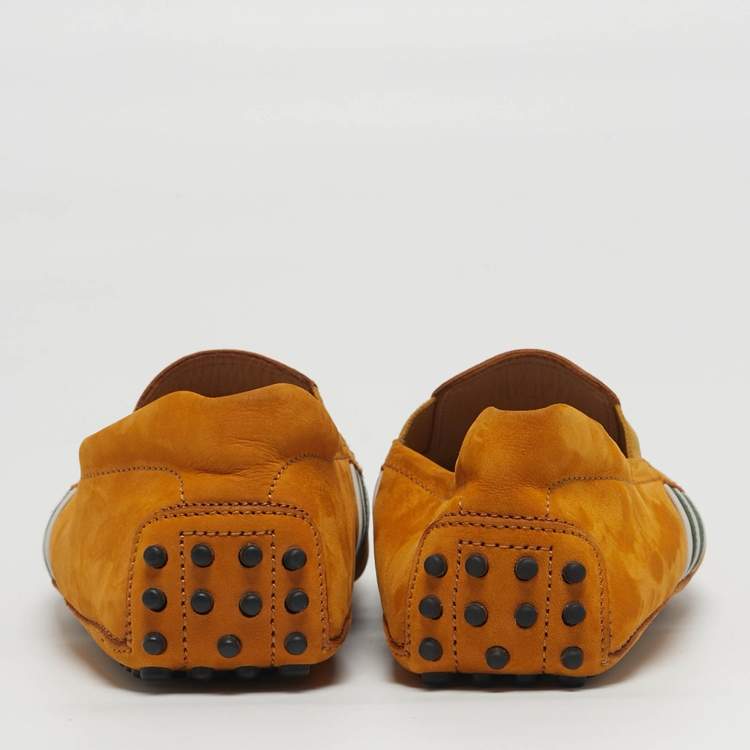 Pre Owned Tod's Size 41 Tan Nubuck Leather Driver Slip On Loafers