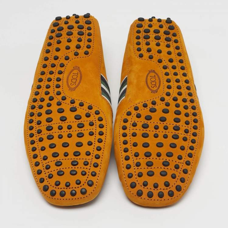 Pre Owned Tod's Size 41 Tan Nubuck Leather Driver Slip On Loafers