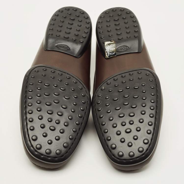 Pre Owned Tod's Gommino Size 41 Dark Brown Leather Driver Loafers