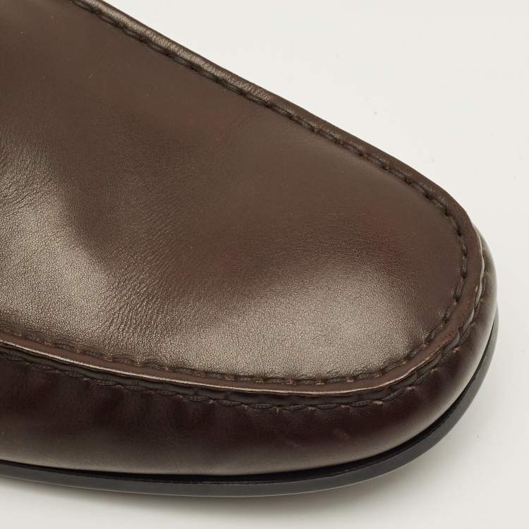 Pre Owned Tod's Gommino Size 41 Dark Brown Leather Driver Loafers