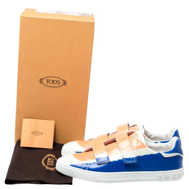 Pre Owned Tod's Multicolor Leather Velcro Strap Sneakers Size 43