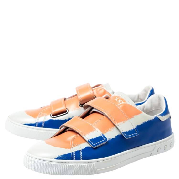 Pre Owned Tod's Multicolor Leather Velcro Strap Sneakers Size 43