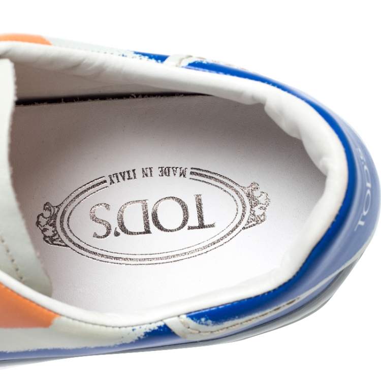 Pre Owned Tod's Multicolor Leather Velcro Strap Sneakers Size 43
