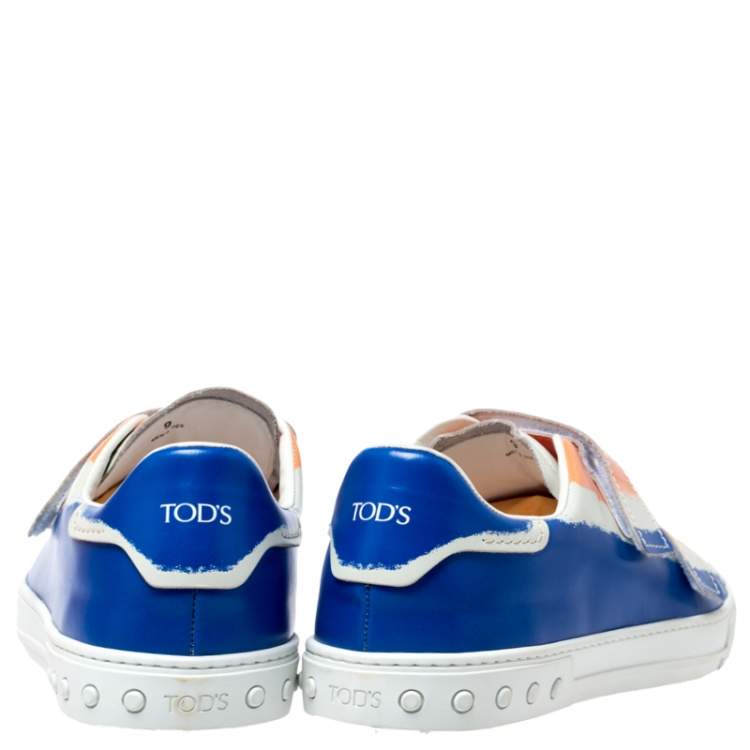 Pre Owned Tod's Multicolor Leather Velcro Strap Sneakers Size 43