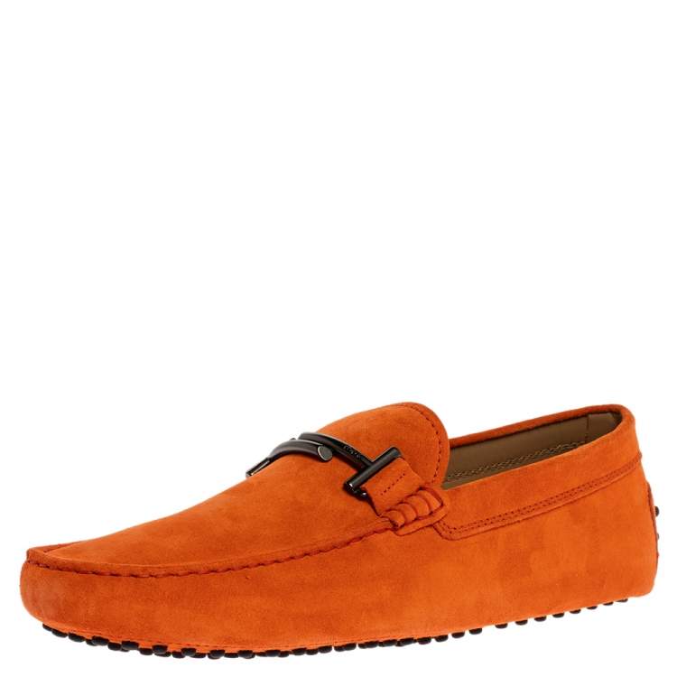 orange suede loafers mens