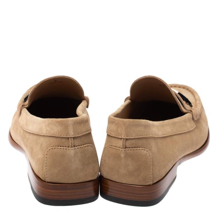 Pre Owned Tod’s Beige Suede Macro Clamp Mocassins Size 43