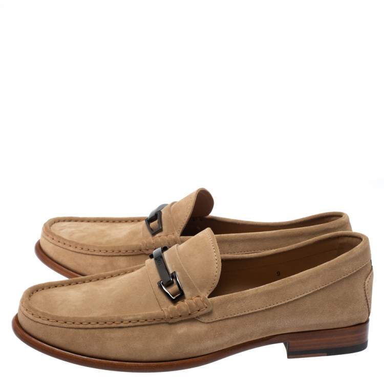 Pre Owned Tod’s Beige Suede Macro Clamp Mocassins Size 43