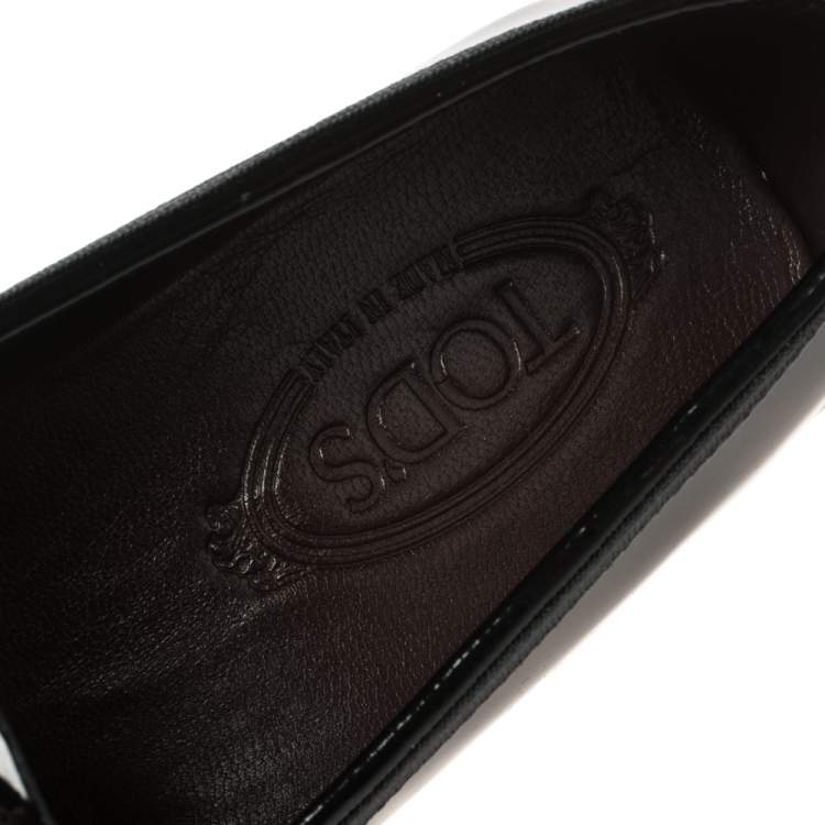 Pre Owned Tod's Black Patent Leather New Gommini Smoking Loafers Size 43