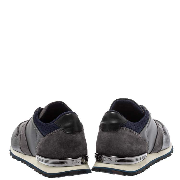 Pre Owned Tod's Multicolor Nylon Fabric And Suede Low Top Sneakers Size 44.5