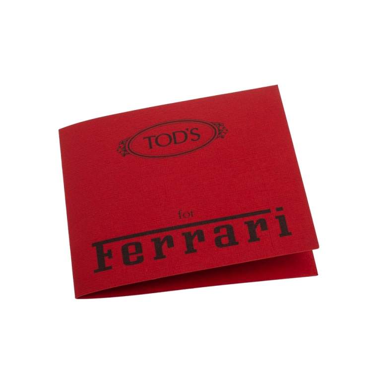 Pre Owned Tod's For Ferrari Red Perforated Suede Gommino Slip On Loafers 44.5
