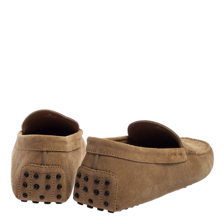 Pre Owned Tod's Beige Suede Gommino Driving Loafers Size 43