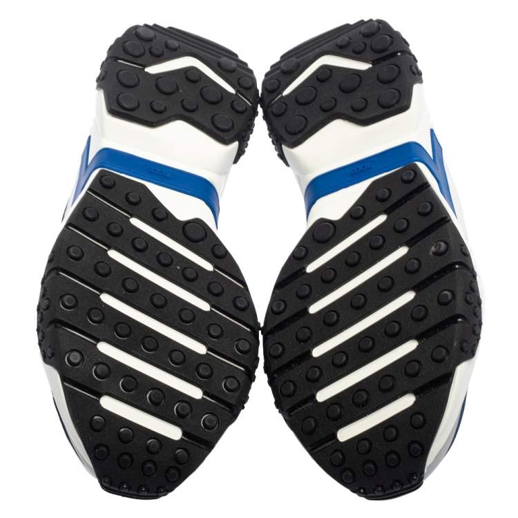 Pre Owned Tod's Blue/White Mesh and Leather Chunky Platform Sneakers Size 42