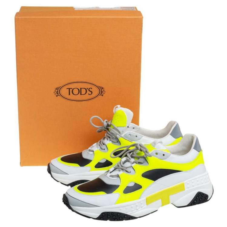 Pre Owned Tod's Multicolor Leather Active Sporty Lace Up Sneakers Size 44.5
