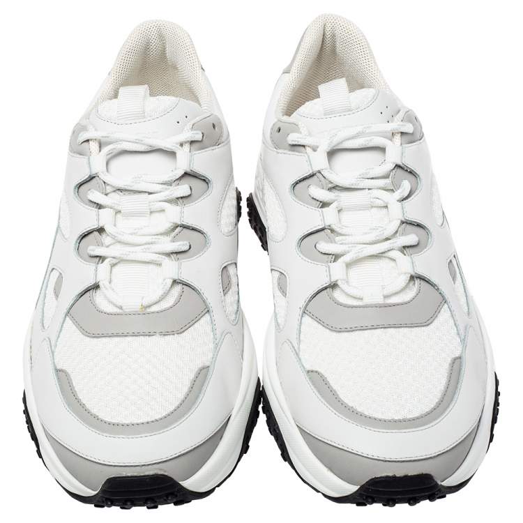 Pre Owned Tod's White Leather and Mesh Active Sporty Sneakers Size 44
